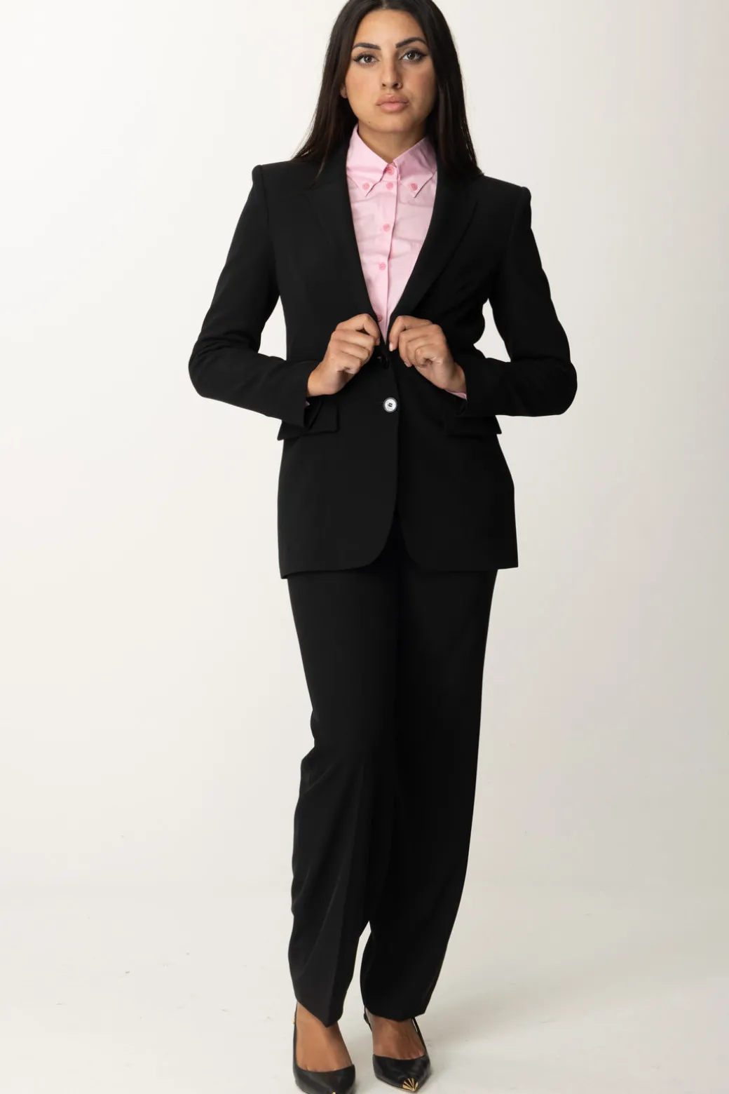 Donna Patrizia Pepe Pantaloni con Pieghe In Tessuto Stretch