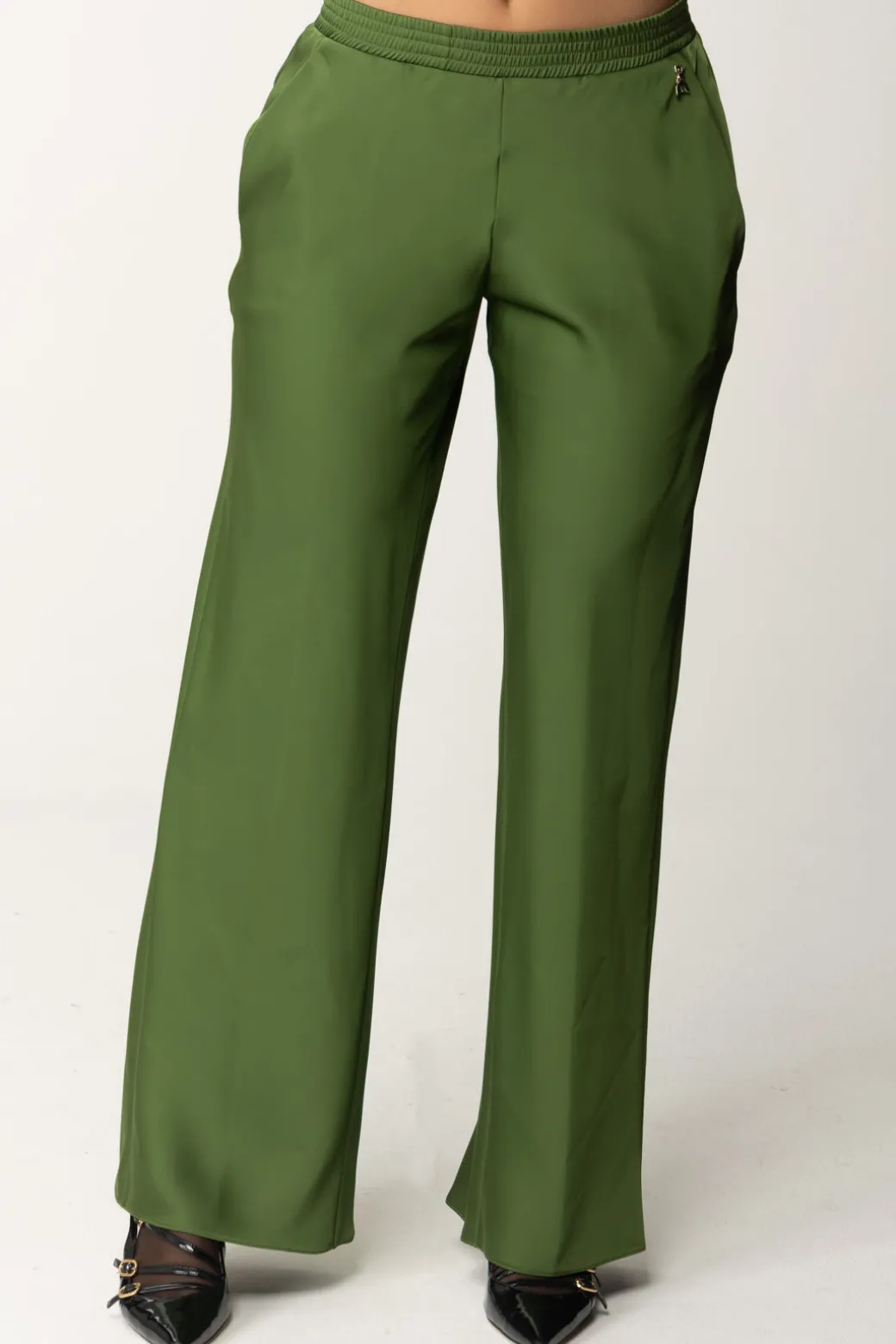 Donna Patrizia Pepe Pantaloni con Vita Elasticata e Cham Fly