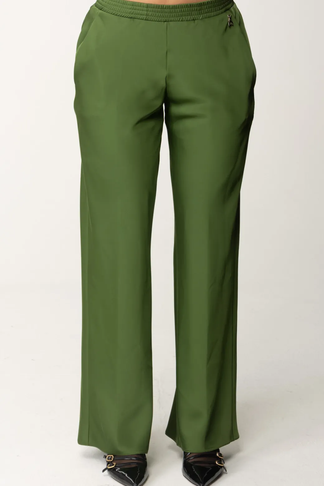 Donna Patrizia Pepe Pantaloni con Vita Elasticata e Cham Fly