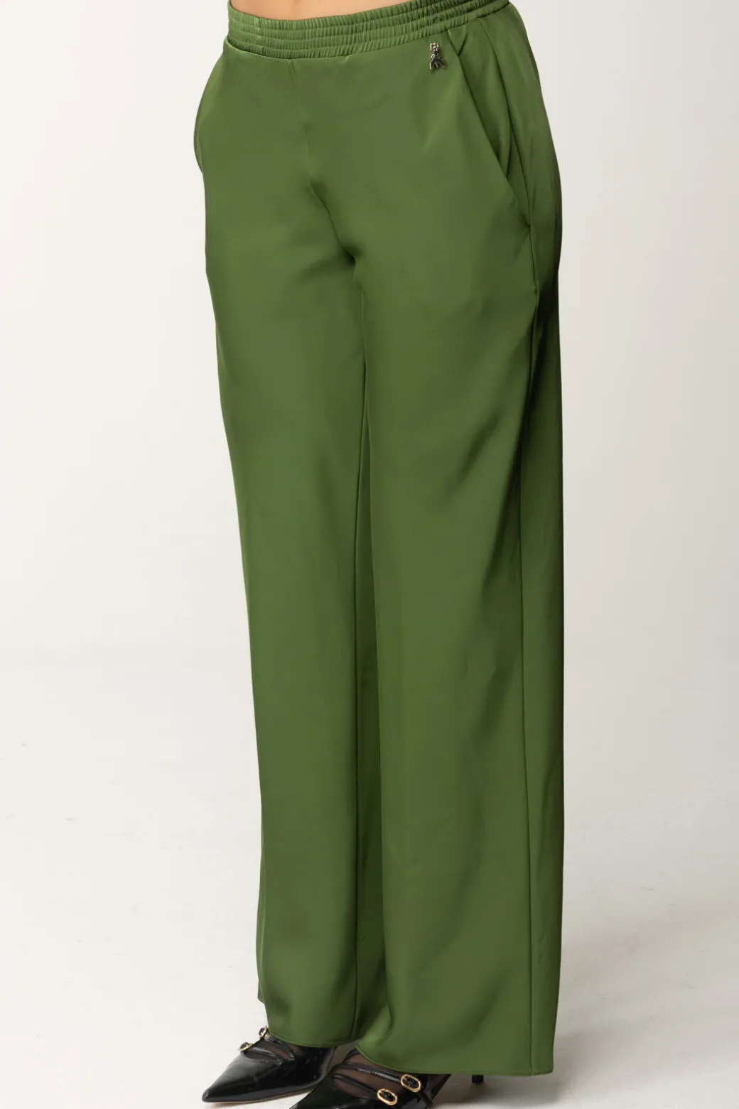 Donna Patrizia Pepe Pantaloni con Vita Elasticata e Cham Fly