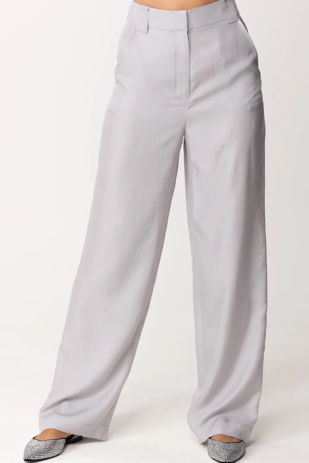 Donna Patrizia Pepe Pantaloni Fluidi a Vita Alta