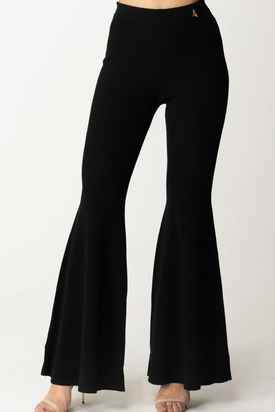 Donna Patrizia Pepe Pantaloni In Maglia a Zampa con Fly Charm
