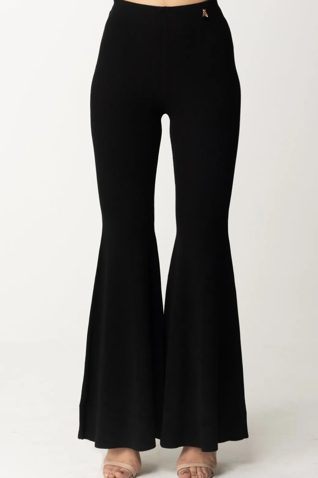 Donna Patrizia Pepe Pantaloni In Maglia a Zampa con Fly Charm