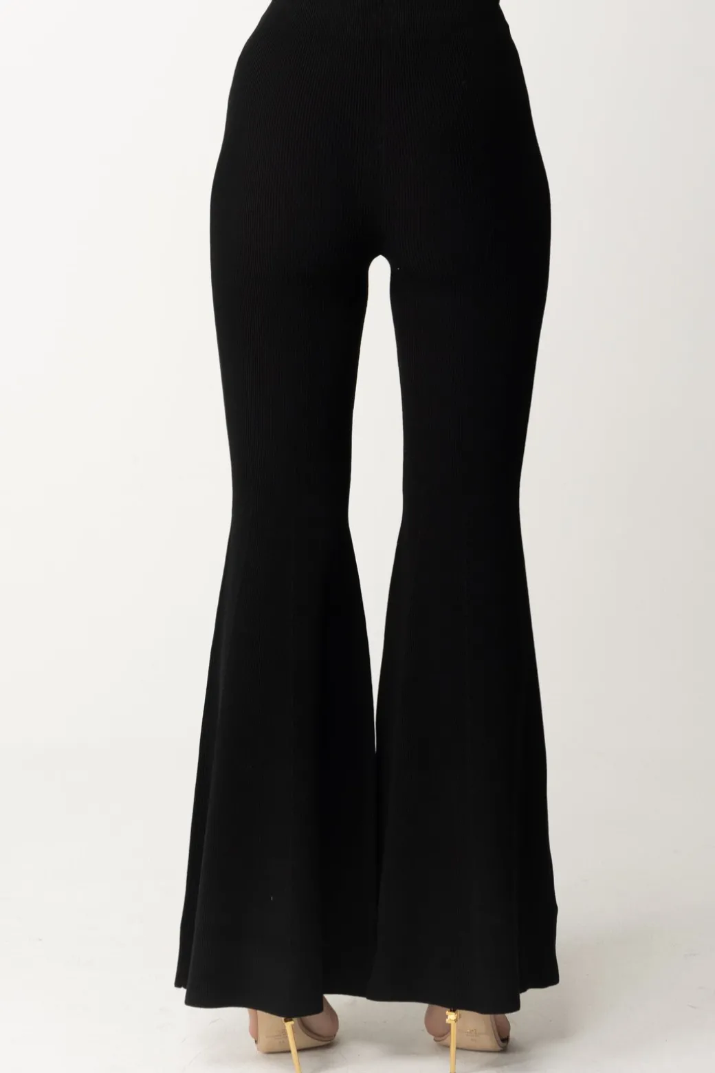 Donna Patrizia Pepe Pantaloni In Maglia a Zampa con Fly Charm