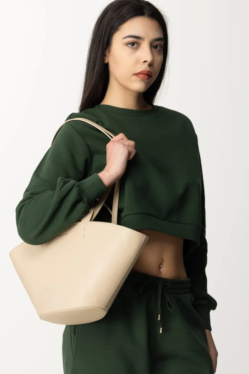Donna Patrizia Pepe Shopping Bag In Pelle