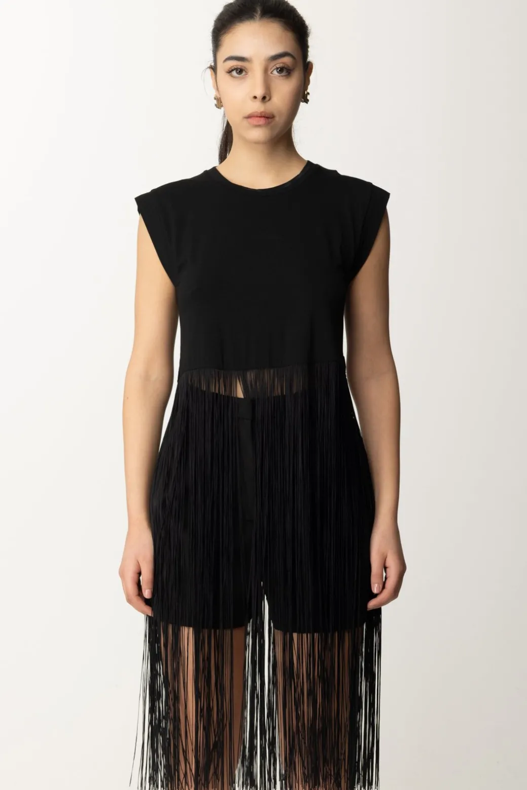 Donna Patrizia Pepe Top Bustier con Frange Lunghe