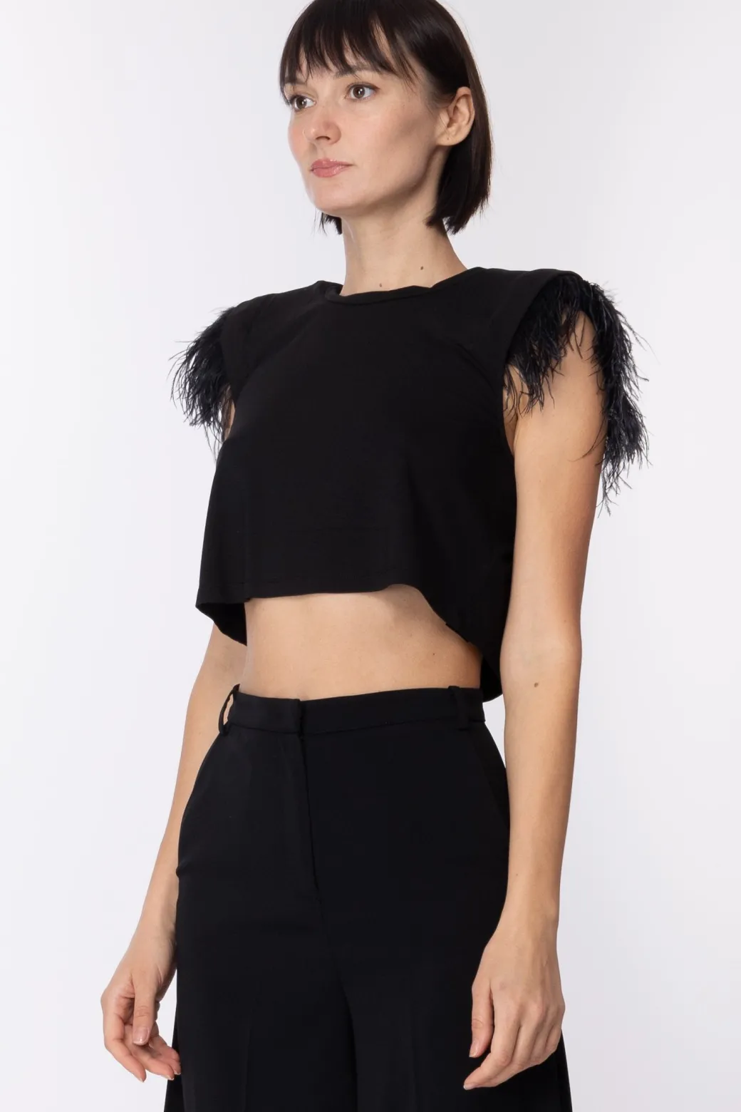 Donna Patrizia Pepe Top con Piumette