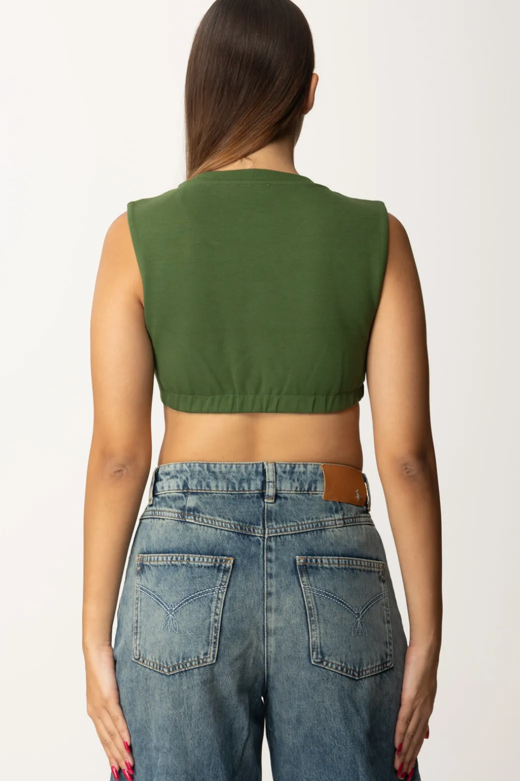 Donna Patrizia Pepe Top Crop con Taglio Al Seno