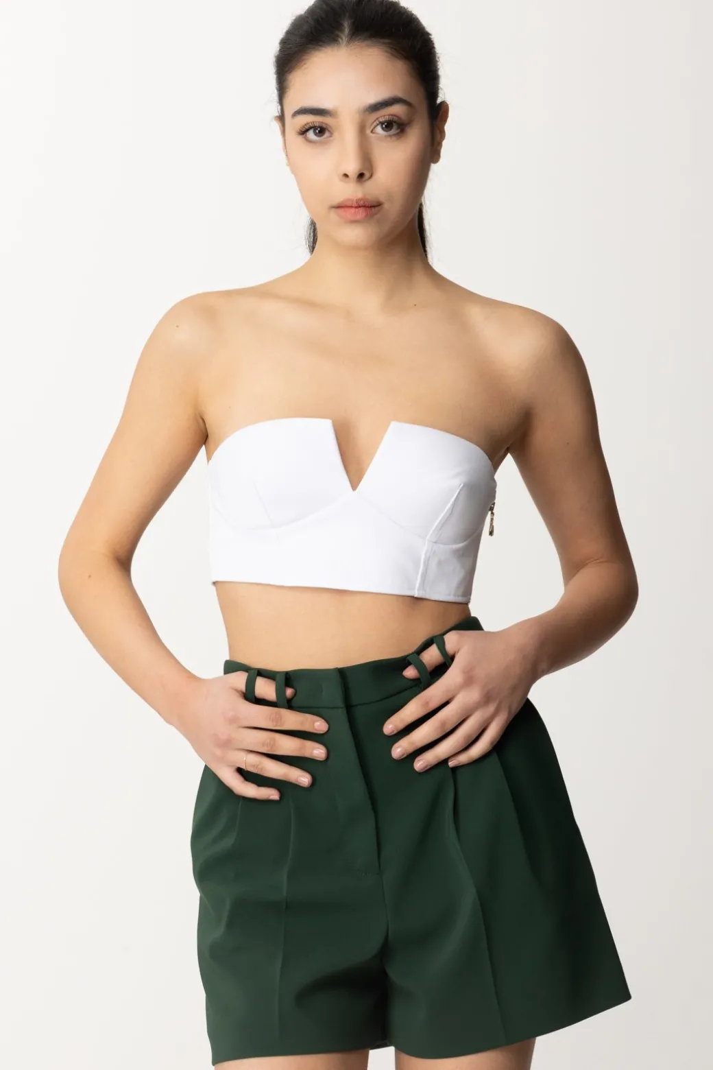 Donna Patrizia Pepe Top Lamé In Stile Bustino