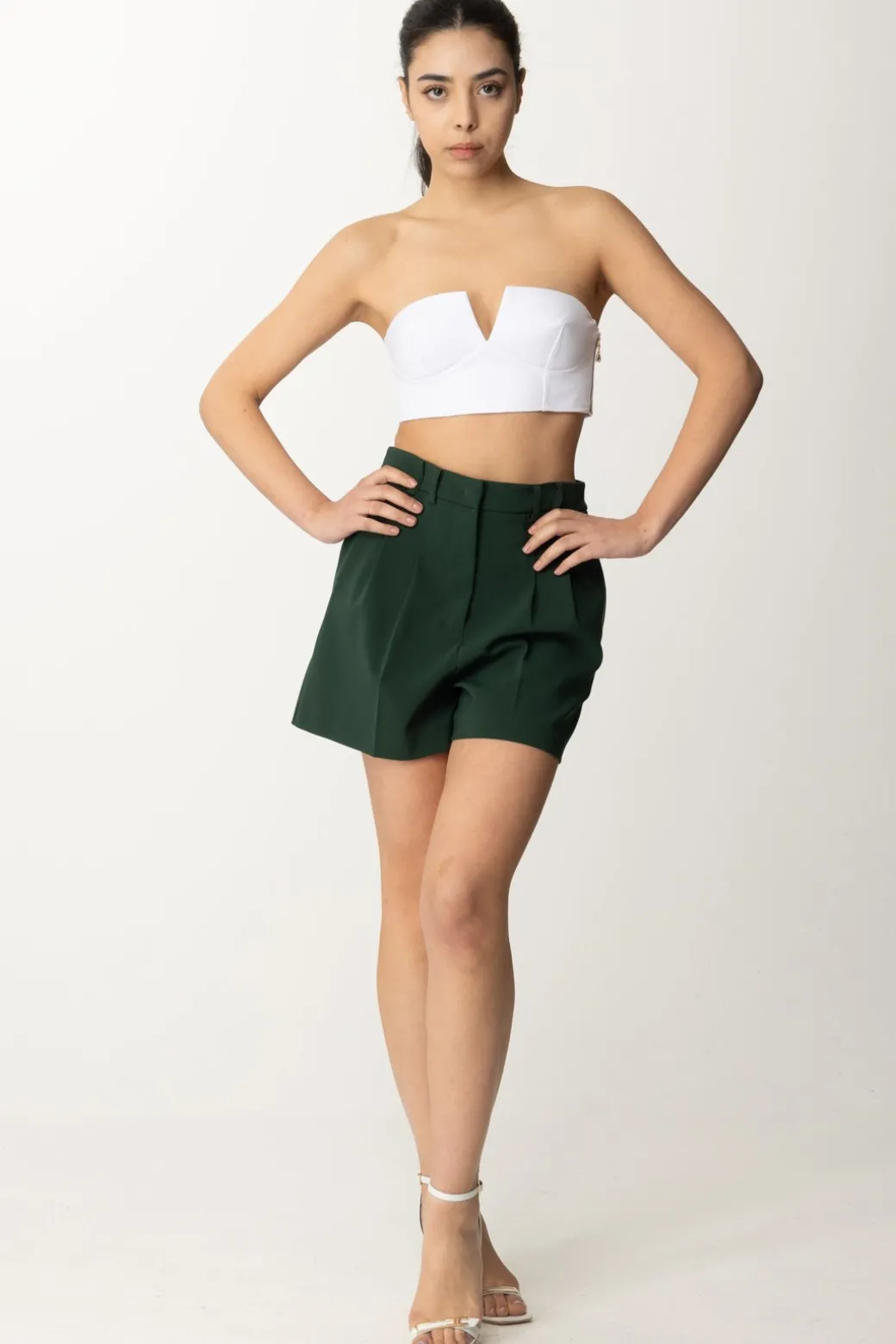 Donna Patrizia Pepe Top Lamé In Stile Bustino