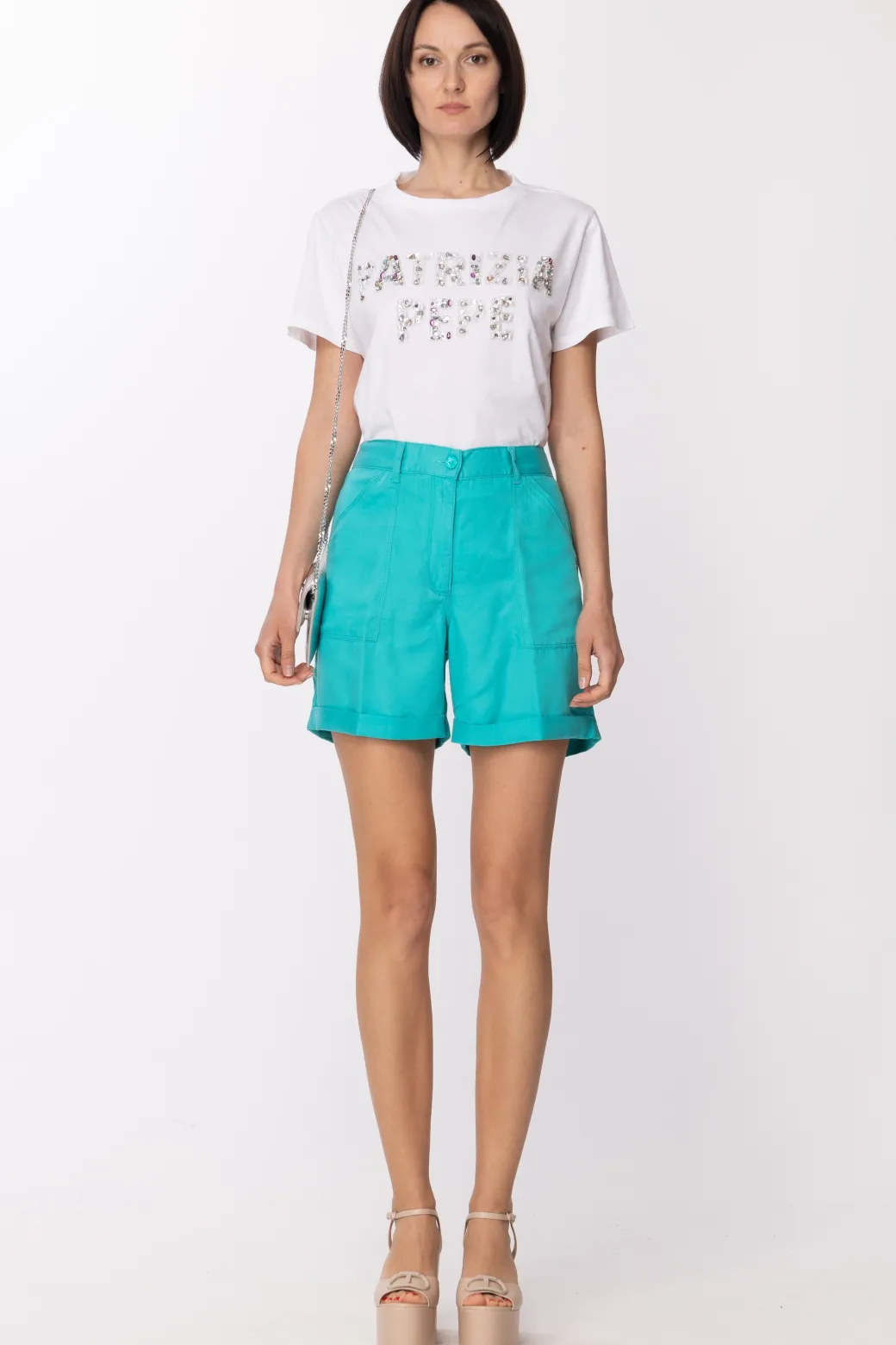 Donna Patrizia Pepe T-shirt con Logo Ricamato