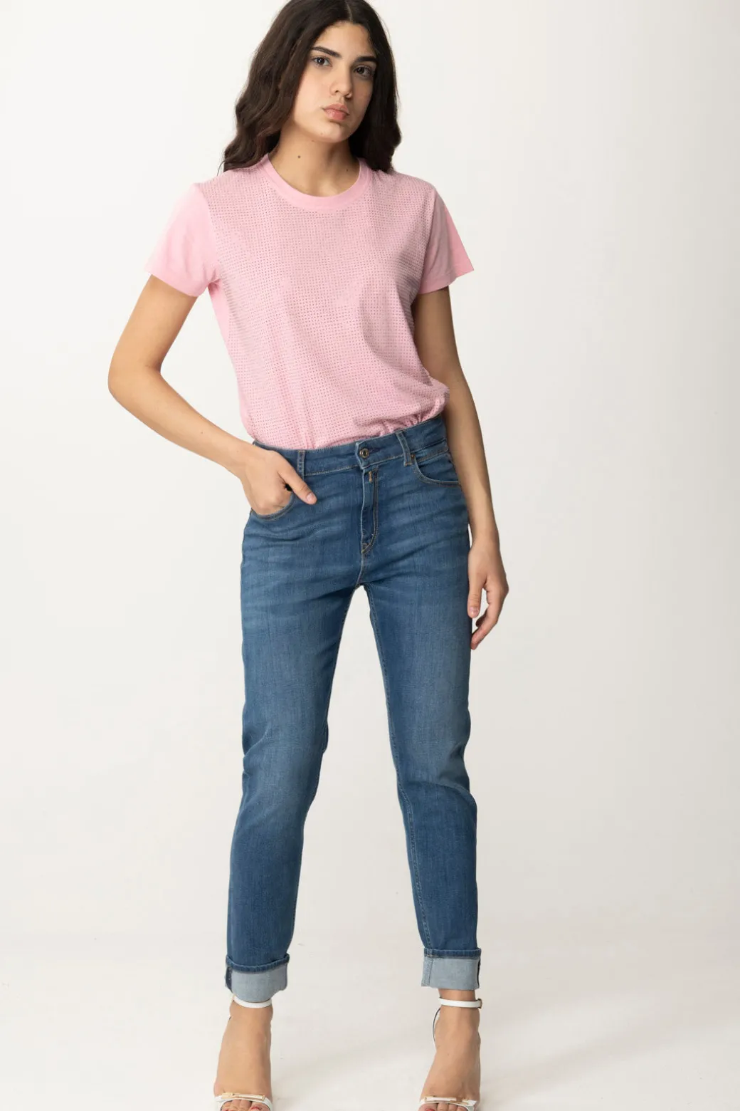 Donna Patrizia Pepe T-shirt con Strass