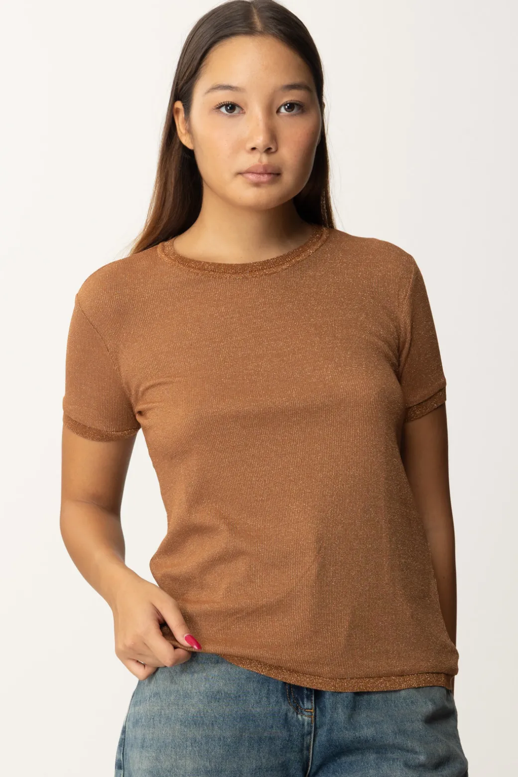Donna Patrizia Pepe T-shirt In Maglia con Lurex