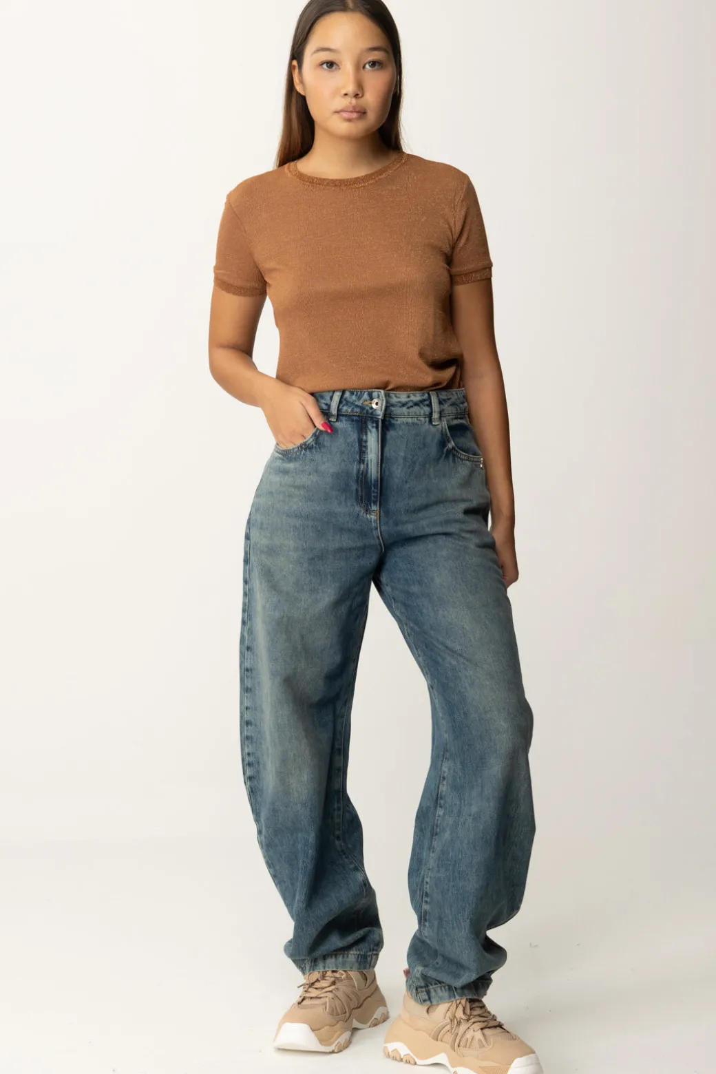 Donna Patrizia Pepe T-shirt In Maglia con Lurex