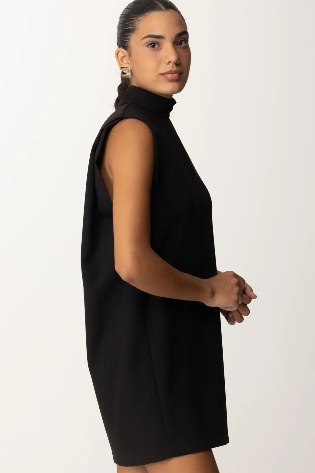 Donna Pinko Abito Smanicato a Collo Alto