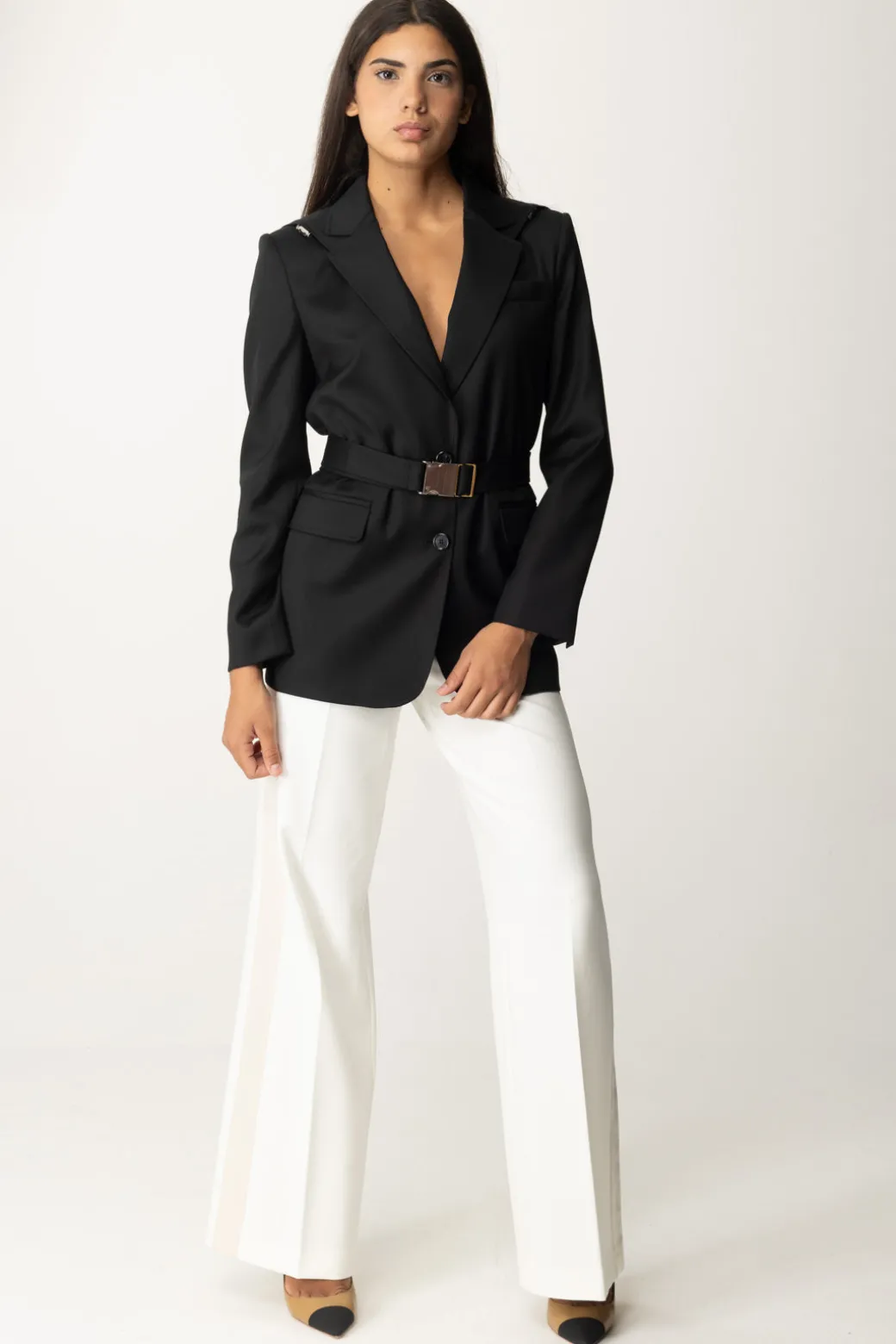 Donna Pinko Blazer con Cappuccio e Cintura