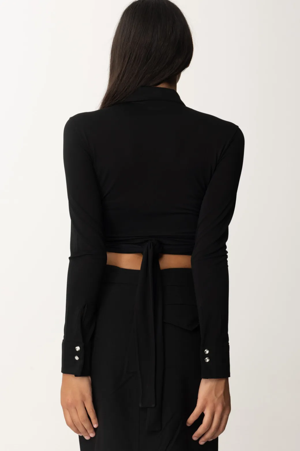 Donna Pinko Blusa Corta Scaldacuore con Scollo a Goccia