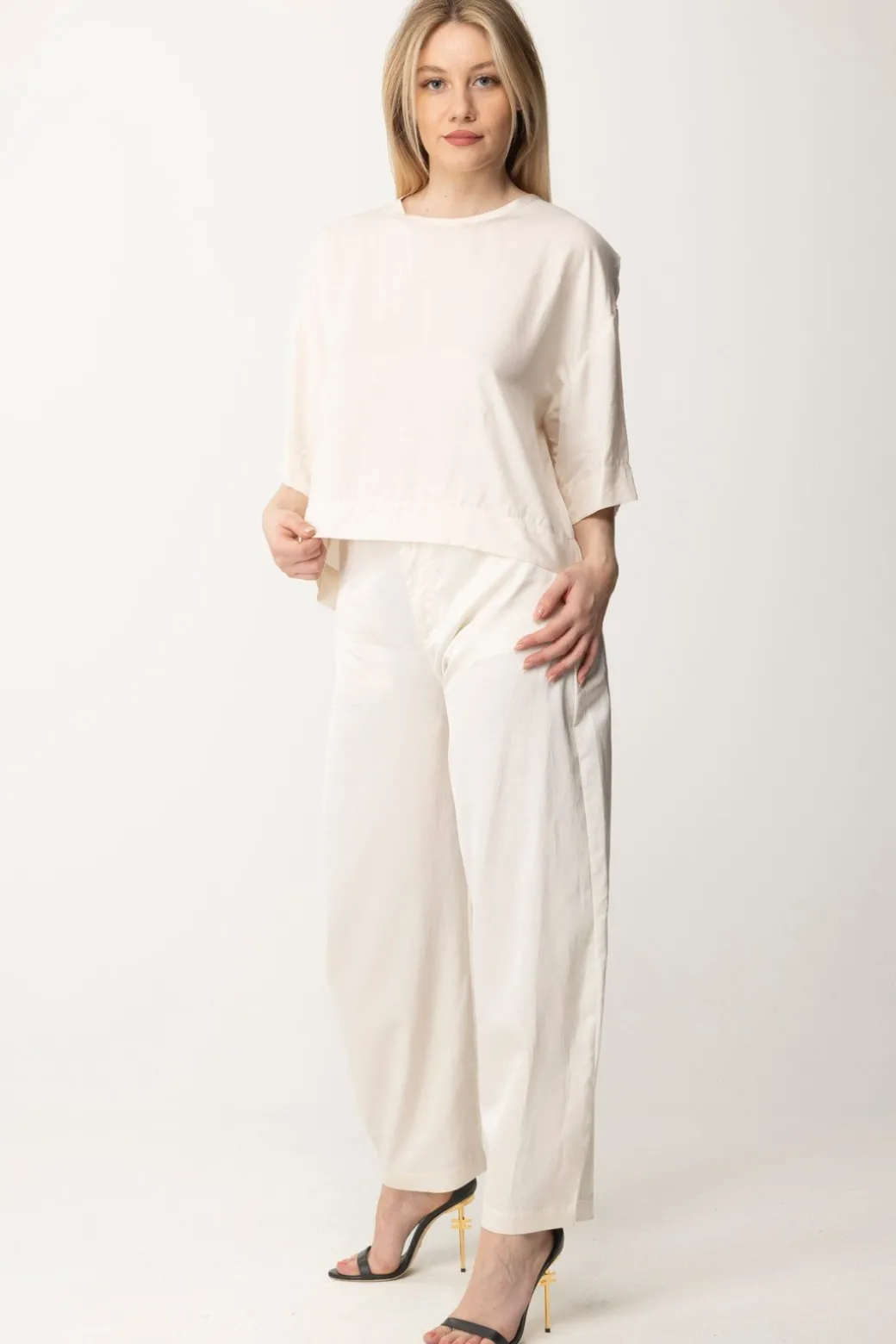 Donna Pinko Blusa Over In Twill Di Viscosa