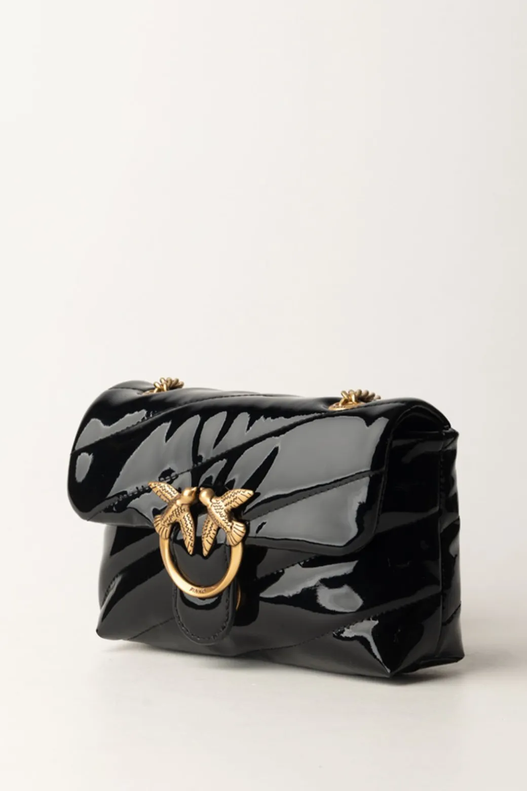 Donna Pinko Borsa Mini Love Bag Lucida e Trapuntata