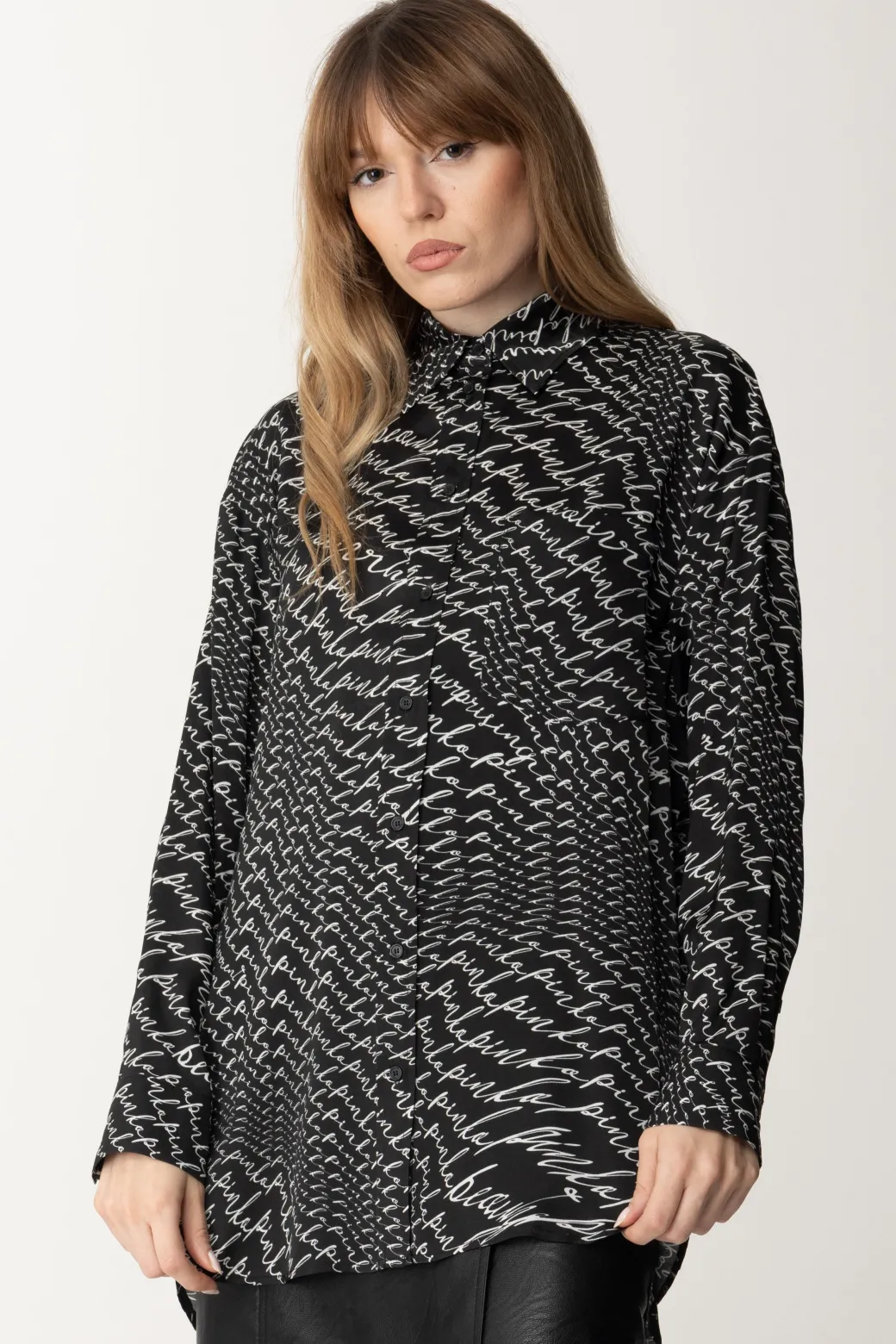 Donna Pinko Camicia con Stampa Lettering