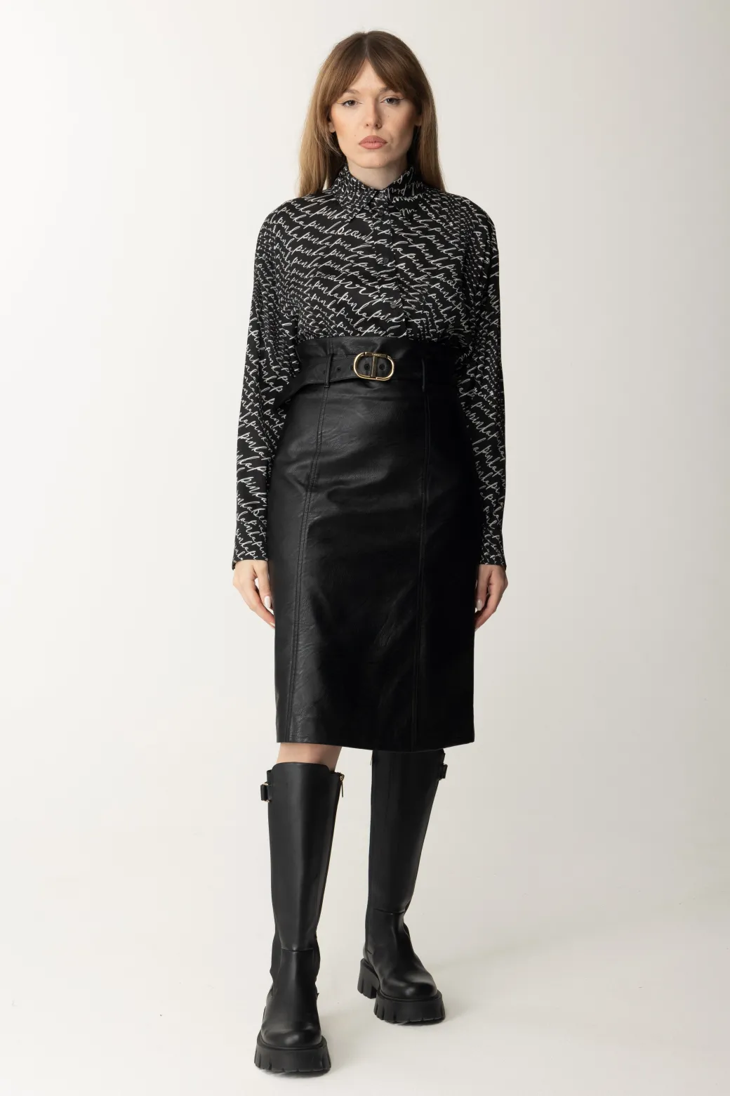 Donna Pinko Camicia con Stampa Lettering
