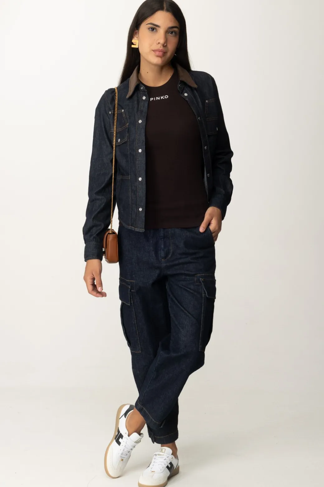 Donna Pinko Camicia Coro In Jeans