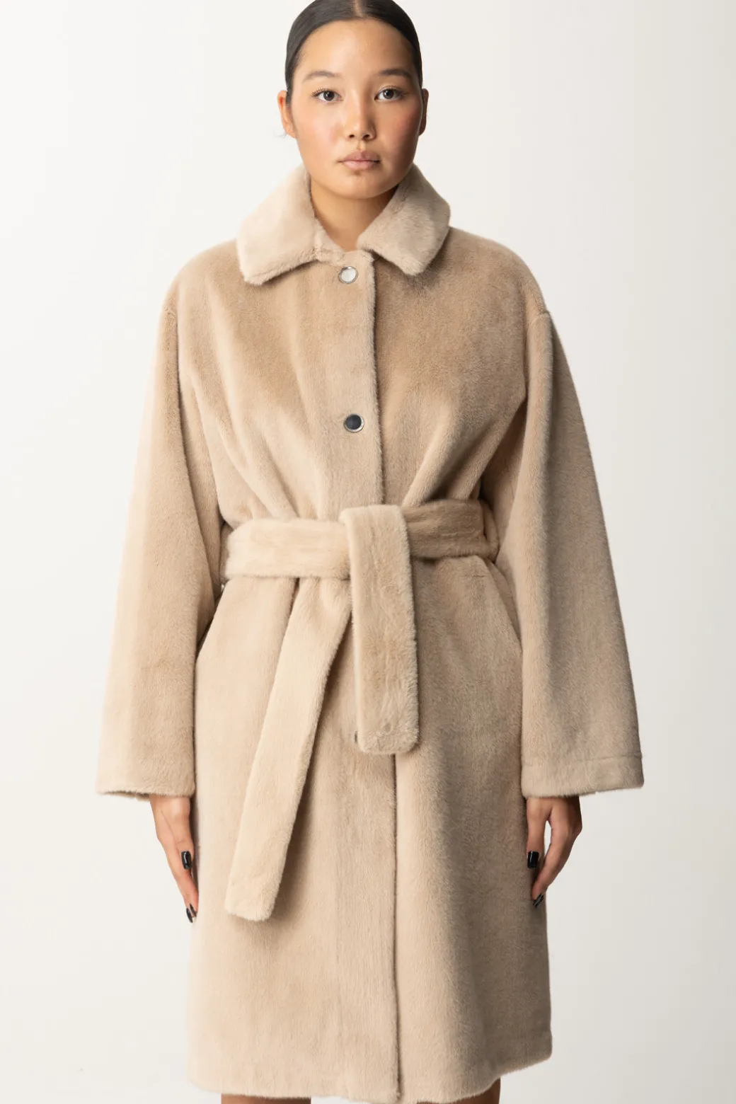 Donna Pinko Cappotto In Pelliccia Sintetica