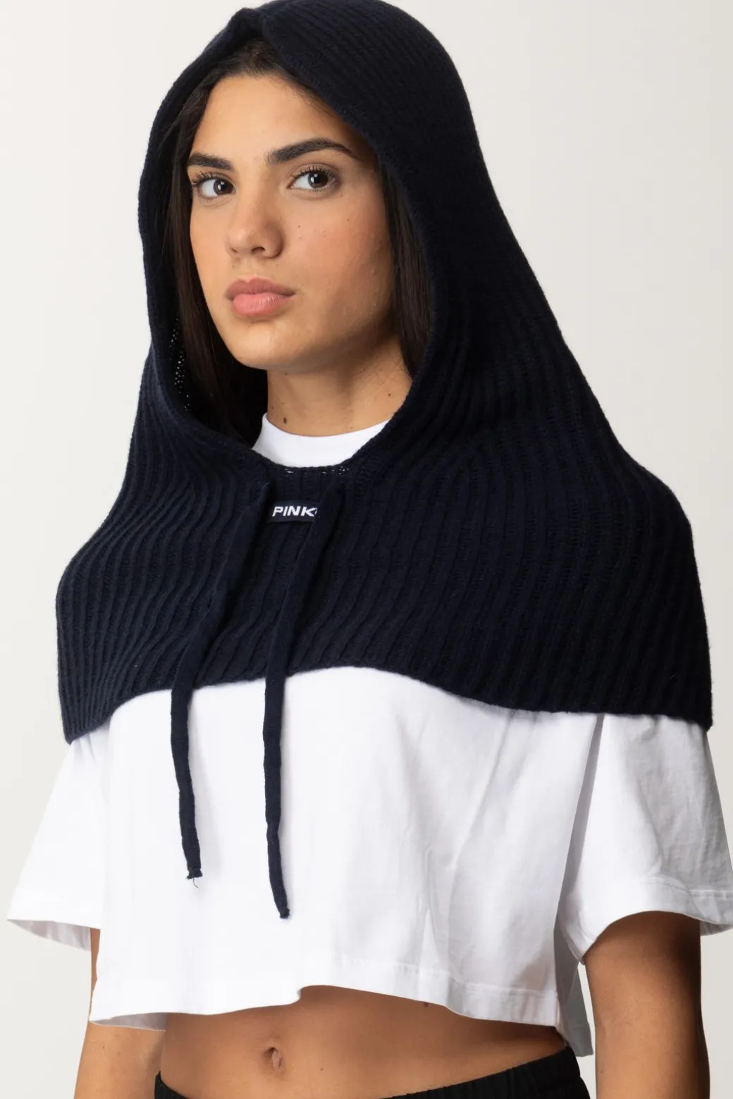 Donna Pinko Cappuccio In Maglia con Logo