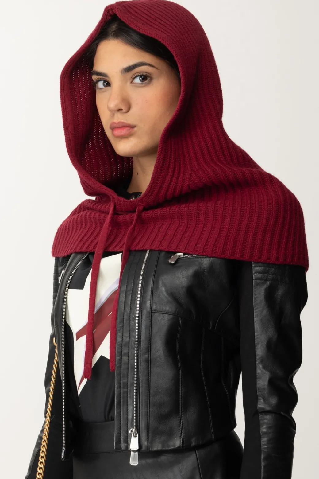 Donna Pinko Cappuccio In Maglia con Logo