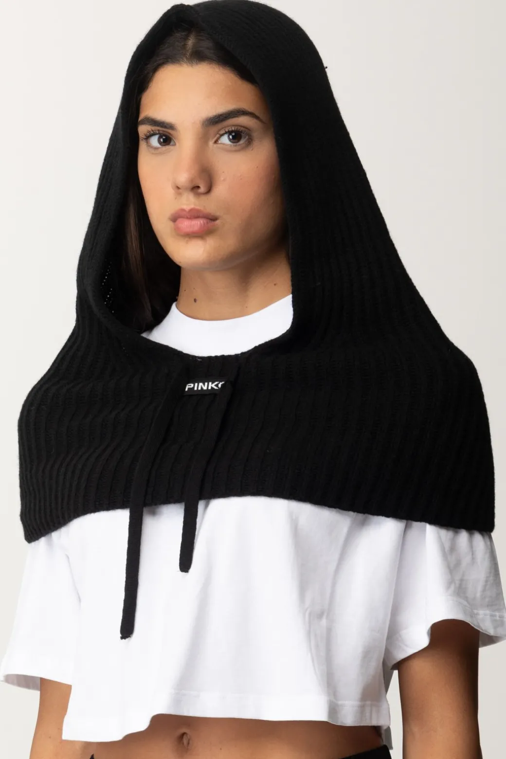 Donna Pinko Cappuccio In Maglia con Logo
