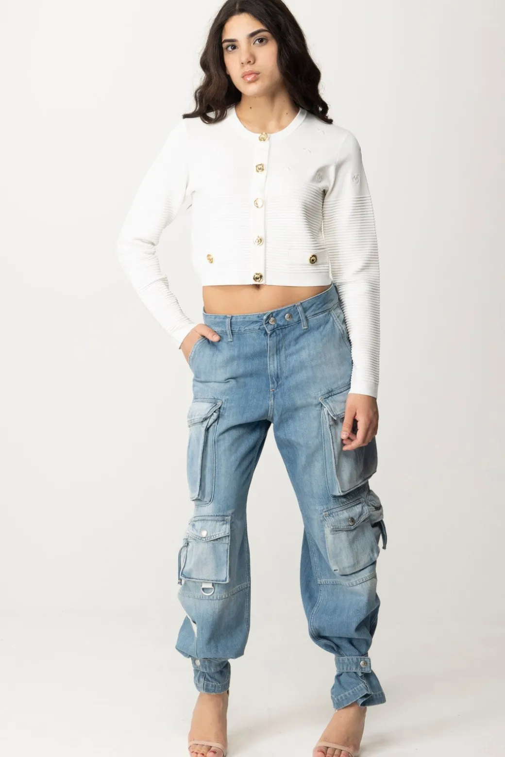 Donna Pinko Cardigan con Bottoni Logati