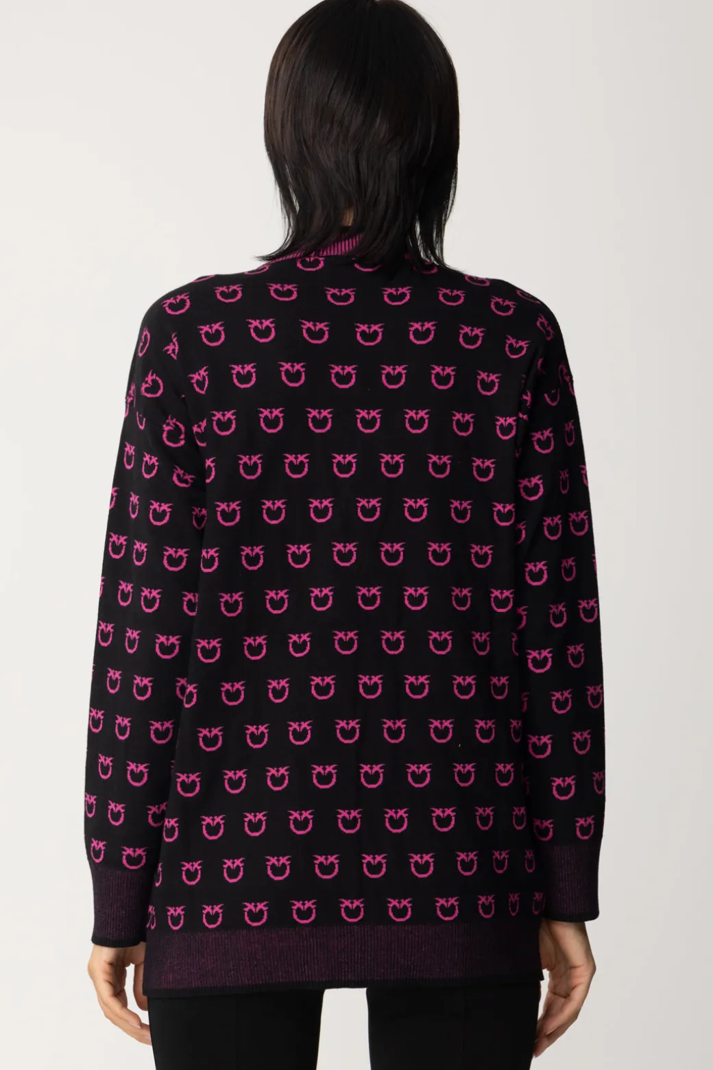 Donna Pinko Cardigan con Loghi e Dettagli a Contrasto