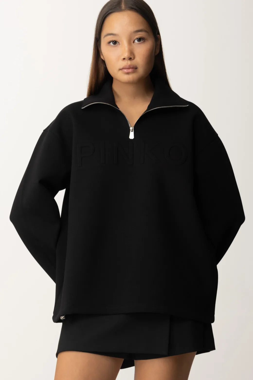 Donna Pinko Felpa Oversize con Zip