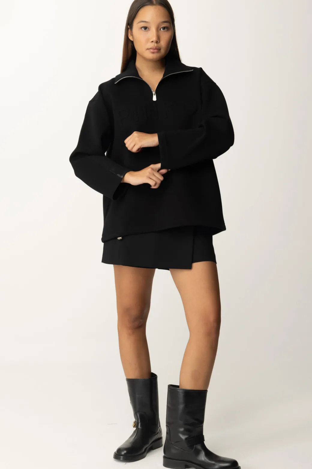Donna Pinko Felpa Oversize con Zip