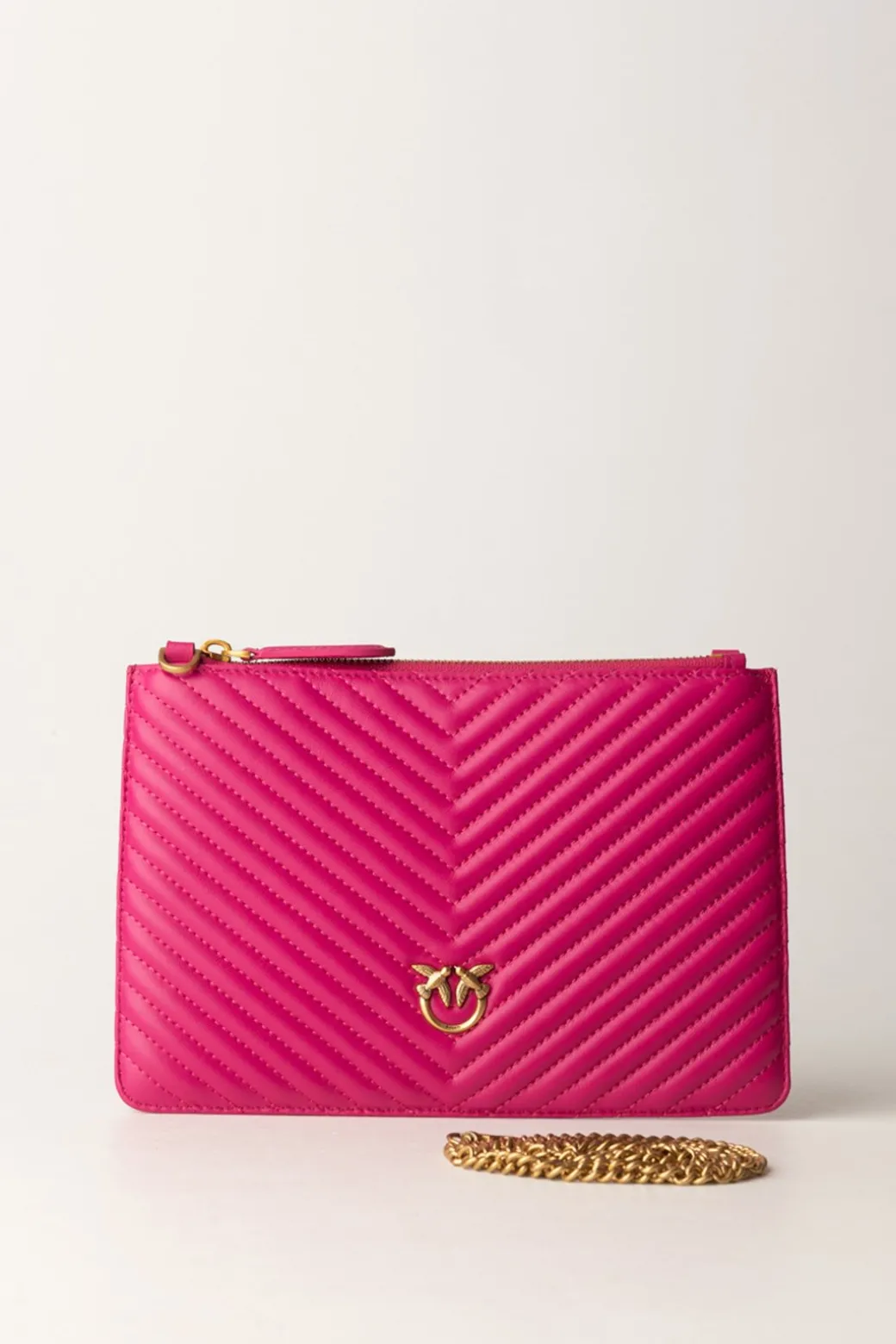 Donna Pinko Flat Love Bag Simply TrapuntataPINK -ANTIQUE GOLD