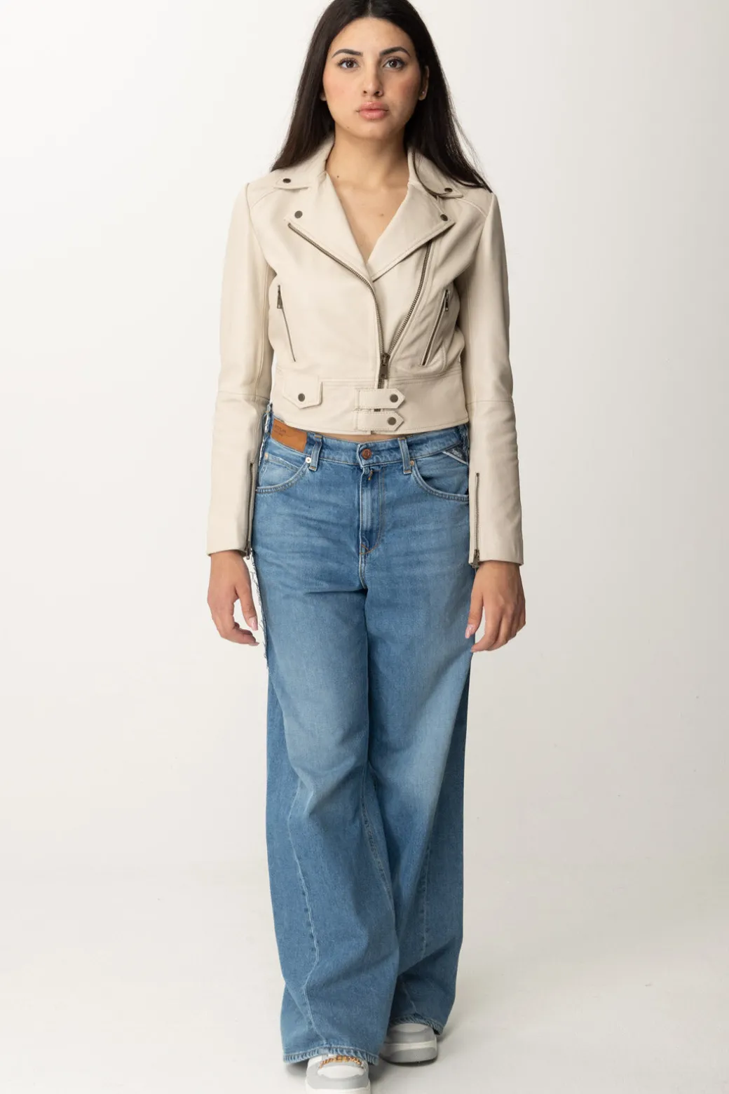 Donna Pinko Giacca Corta Biker con Alamari