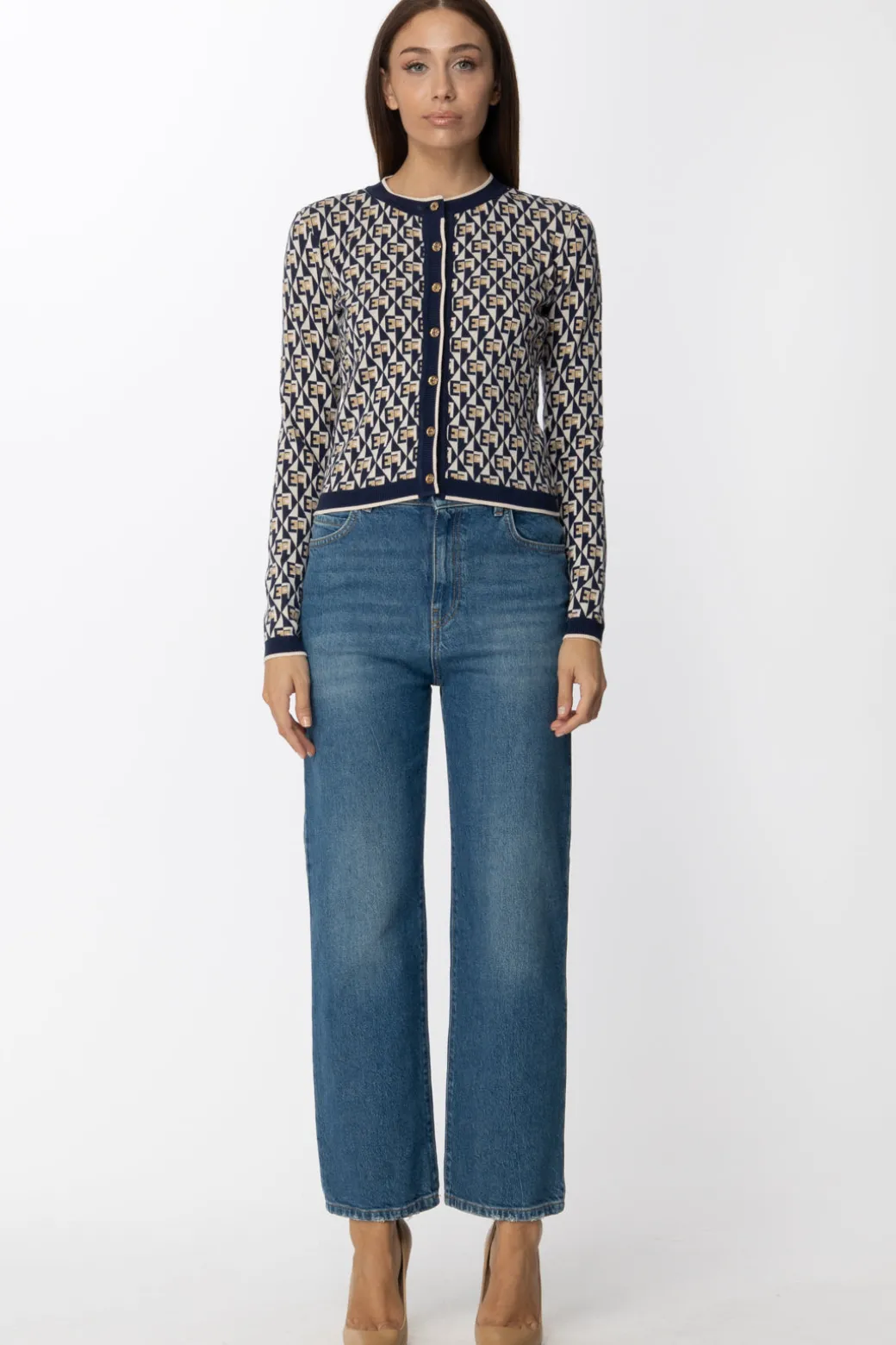 Donna Pinko Jeans Crop a Gamba Dritta