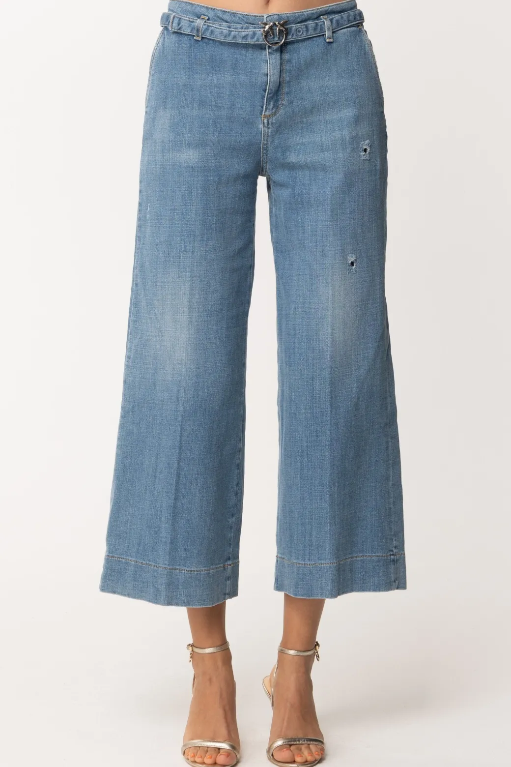 Donna Pinko Jeans Crop con Cintura Logata