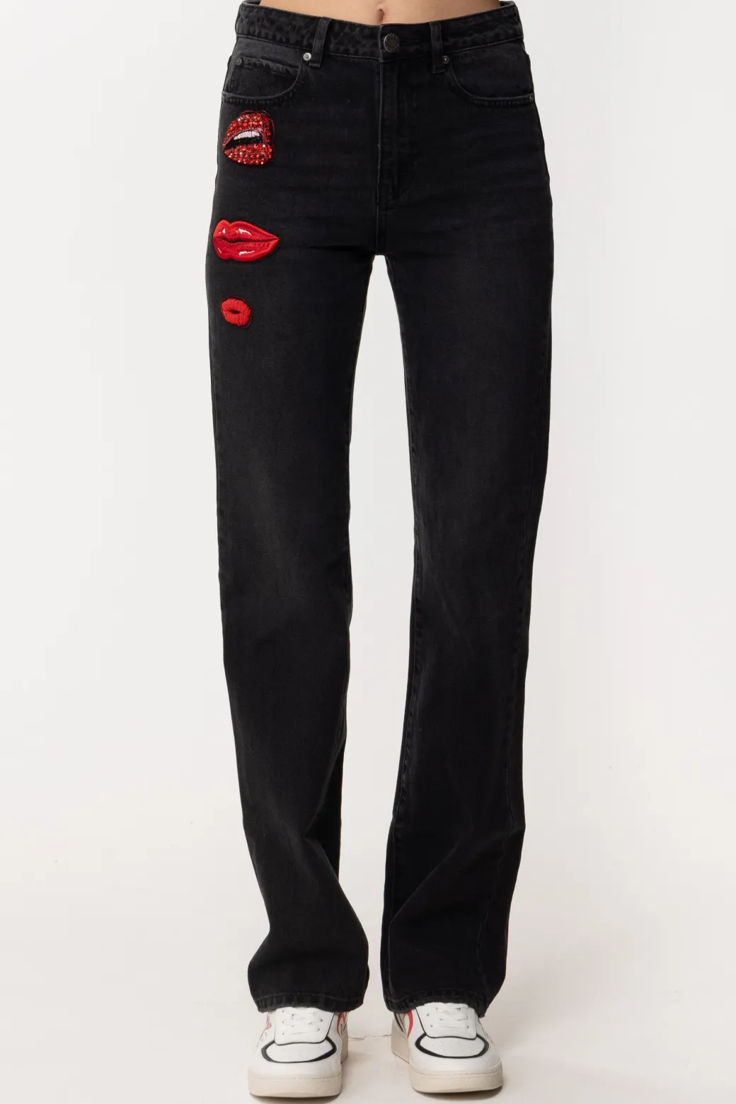 Donna Pinko Jeans Flare con Ricami Kiss