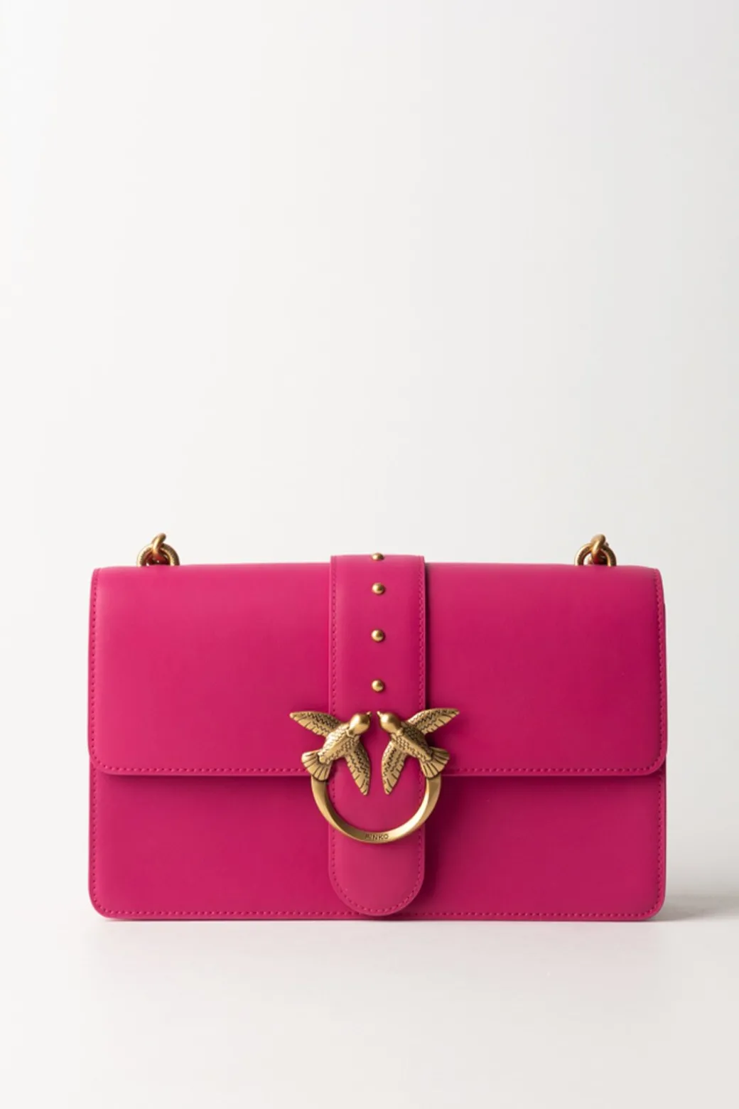 Donna Pinko Love Bag ClassicPINK -ANTIQUE GOLD