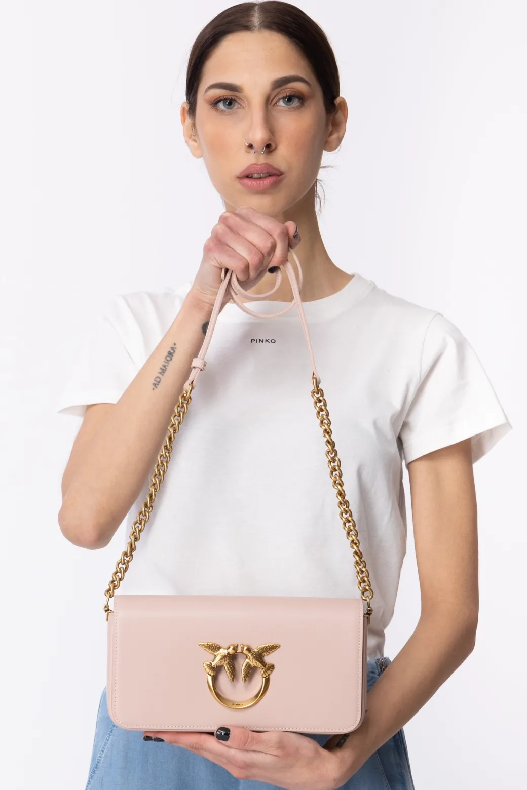 Donna Pinko Love Click Baguette Mini Bag