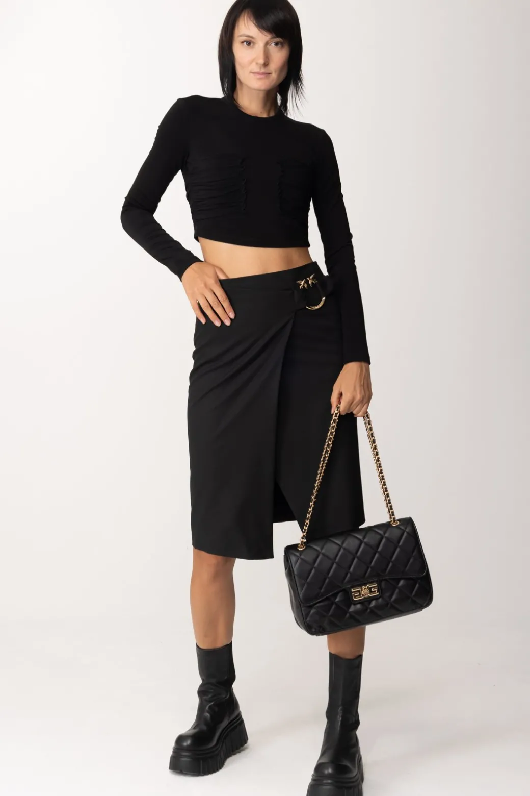 Donna Pinko Maglia con Arricciature Frontali
