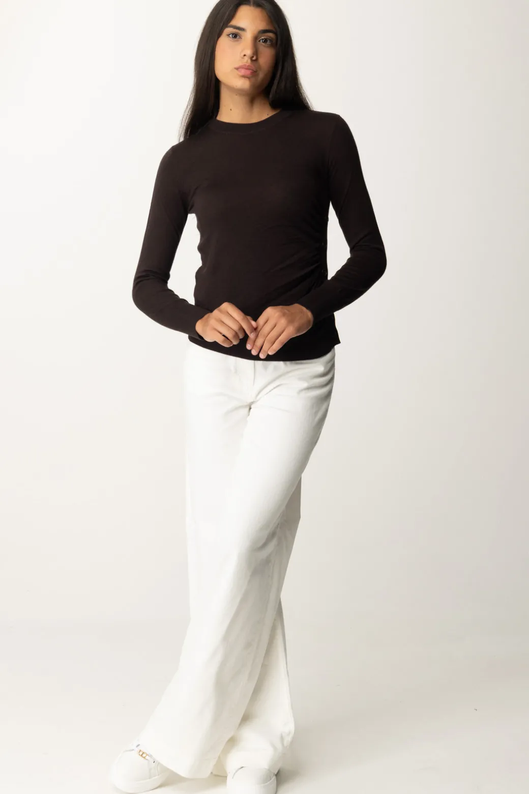Donna Pinko Maglia con Bottoni Laterali