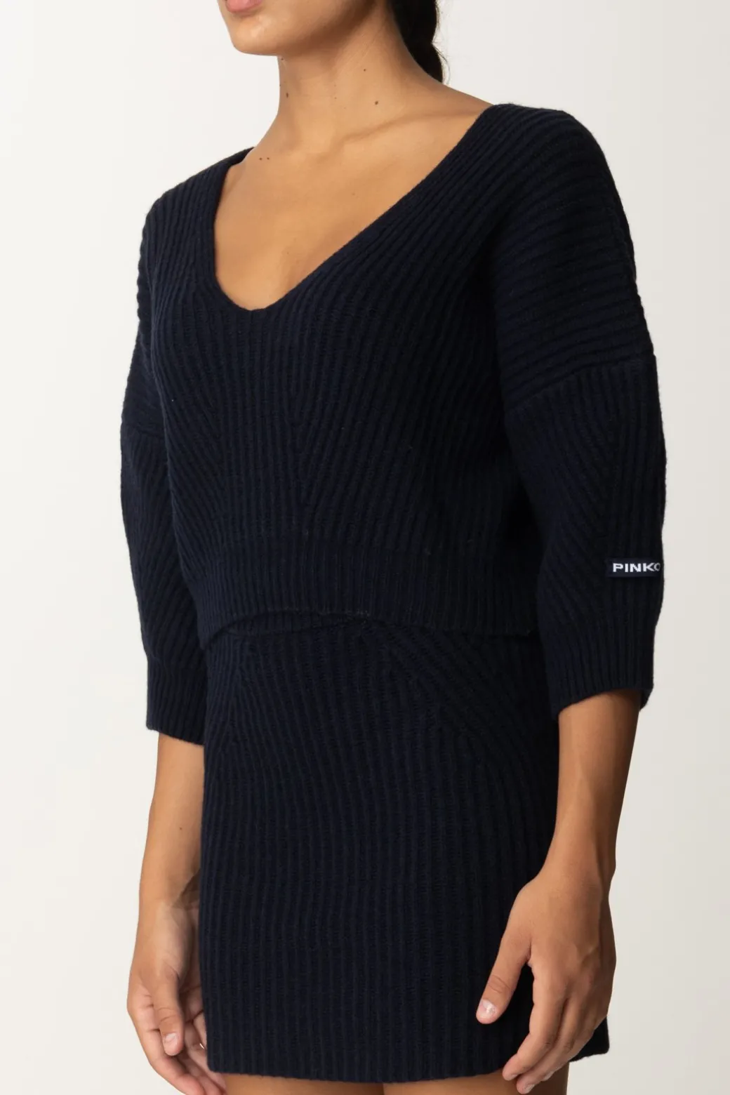 Donna Pinko Maglia Corta a Costine