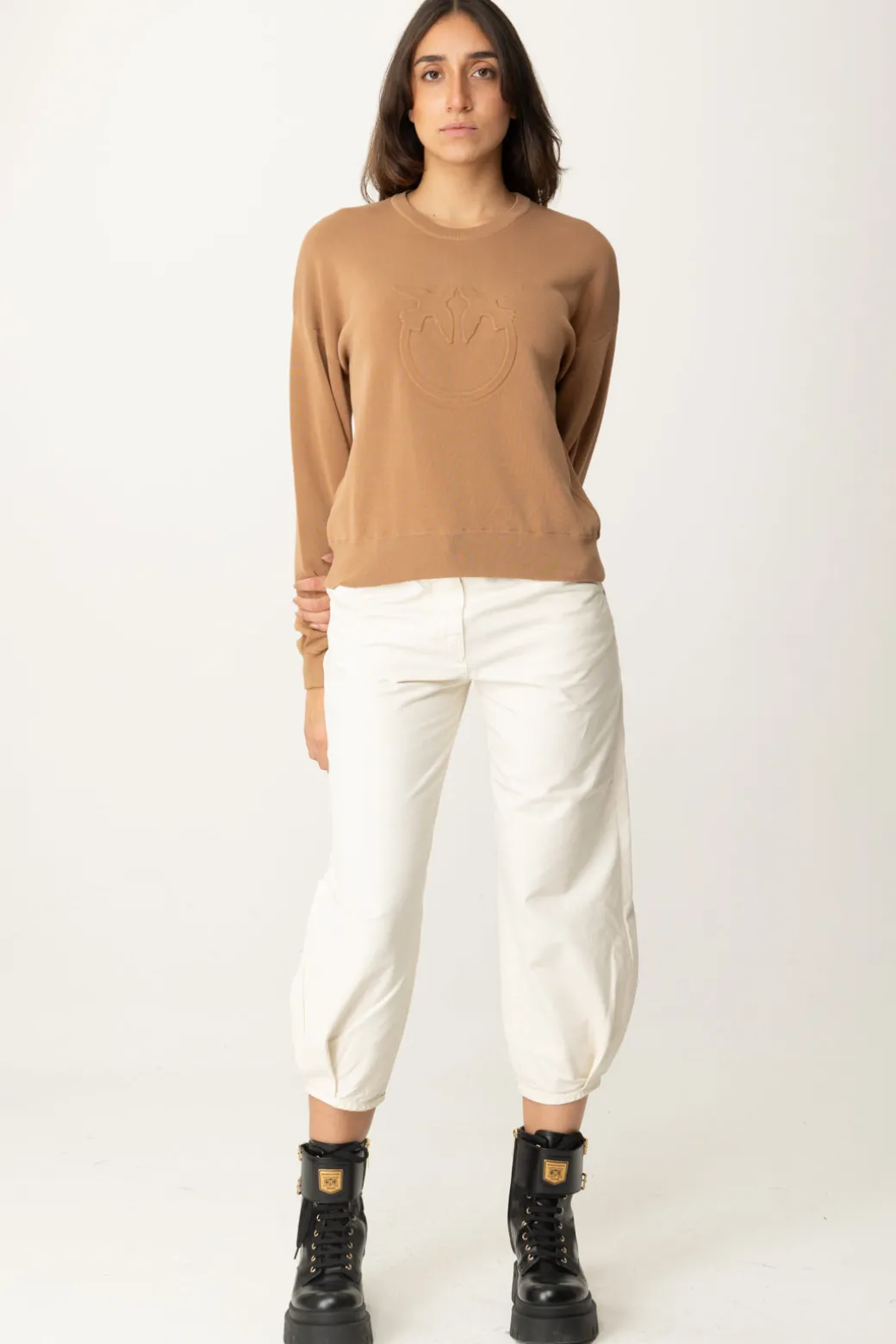 Donna Pinko Maglia Tricot con Logo Love Birds