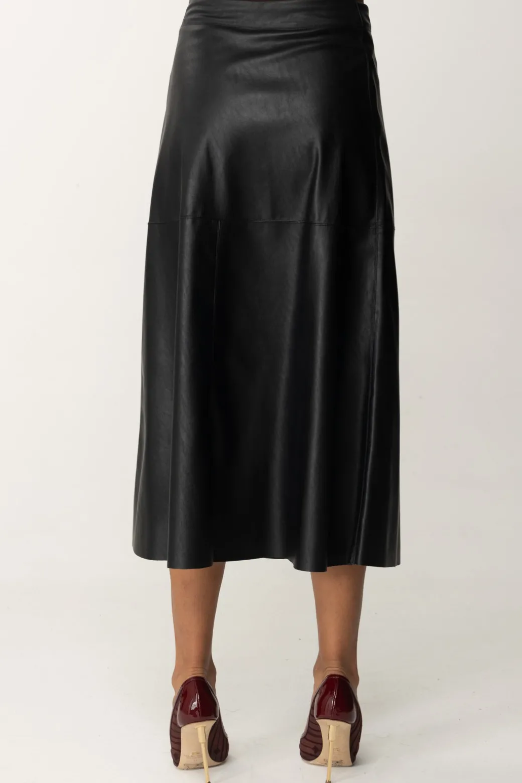 Donna Pinko Maxi Gonna In Pelle Midi e Vestibilità Svasata