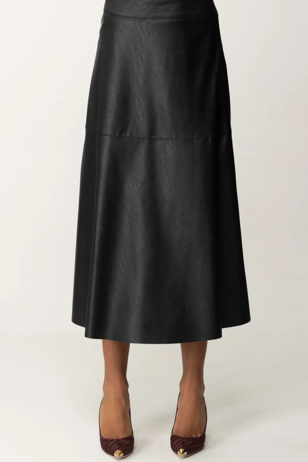 Donna Pinko Maxi Gonna In Pelle Midi e Vestibilità Svasata