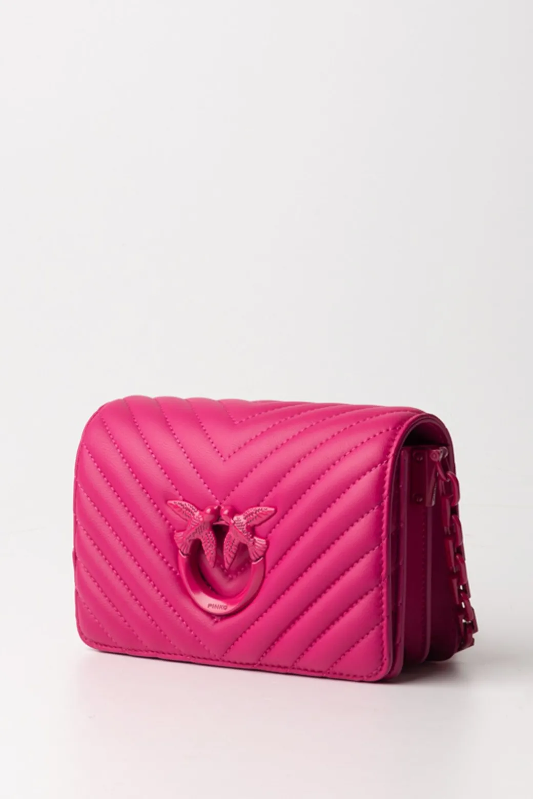 Donna Pinko Mini Love Bag Click Trapuntata ChevronPINK -BLOCK COLOR
