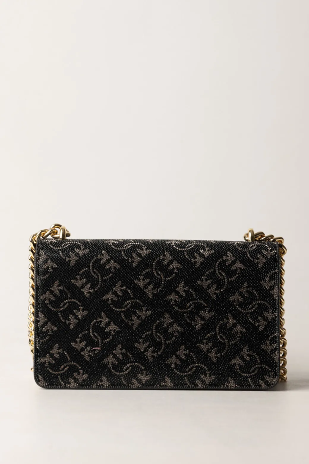 Donna Pinko Mini Love Bag In Pelle con Strass Monogram