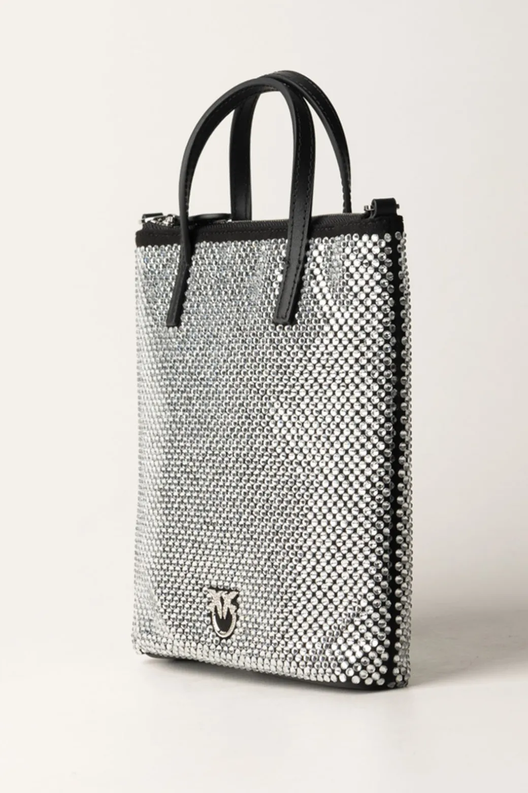 pinko_mini_shopper_strass_gioiellonero_limousineshiny_nickel_2.webp Donna Pinko Mini Shopper Strass Gioiello
